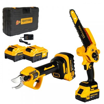Set mini ferestrau CS1 si foarfeca de gradina GS1 ROTOR
