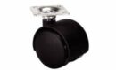 Колесики мебельные D40mm черные пласт на платформе