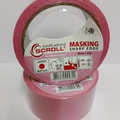 Лента  48mm*25m малярная для деликатных работ SCROLL розовая