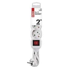 Удлинитель EMOS 2м 3гн с/з D1.5mm P1322R с кнопкой