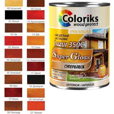 Лак 120 COLORIKS  LAZUR 350  0.75 L светлый дуб