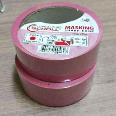 Лента  39mm*25m малярная для деликатных работ SCROLL розовая