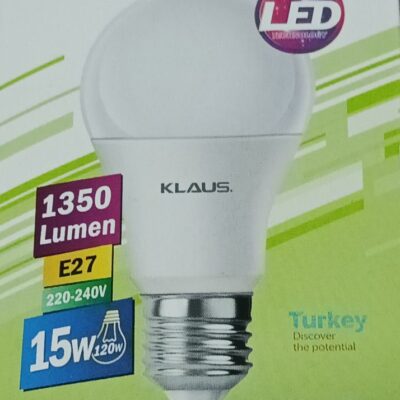 Лампа LED 15W 1350 lm А60 Е27 6500К  Klaus