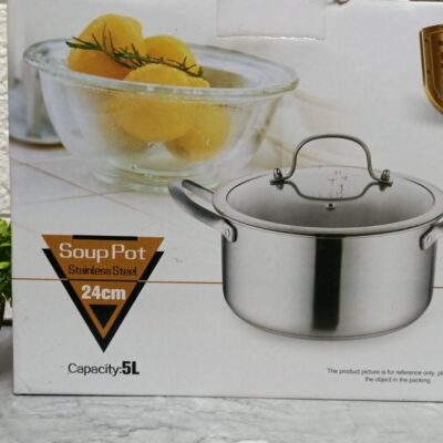 Кастрюля  со стекланной кпышкой 24см 5L Soup Pot