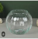 Ваза шар (аквариум) стекло прозрачное с рифленым краем 13*13см